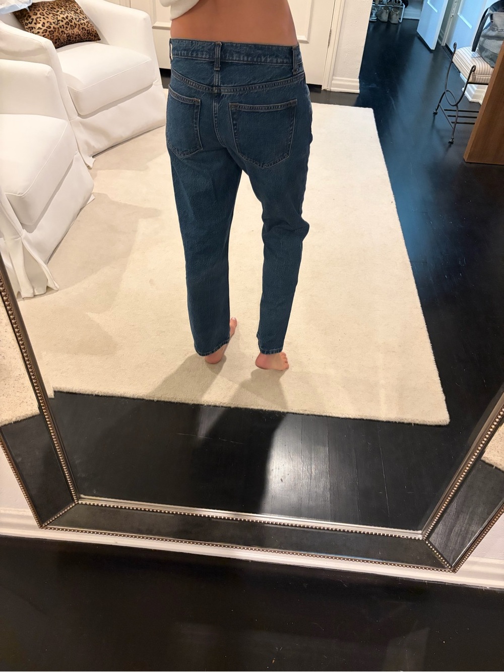Reformation Straight-Leg Jeans in Medium Blue Wash - Picture 3 of 4